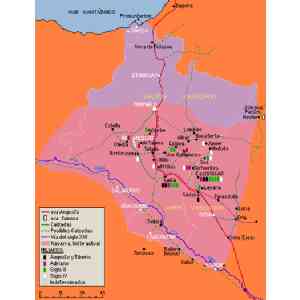 Click para ampliar. Pulsa en el nombre para ver la ficha. Fig. 2. Vasconia. Calzadas romanas y miliarios por sus fechas.